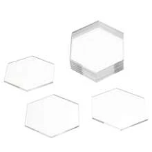 10pcs/20pcs Acrylic Transparent Hexagon Label Cards, Wedding Table Decoration DIY Number Cards, Party Place Cards, Handwritten Cards
