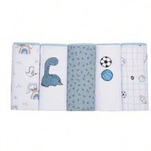 PREMIUM SOFT DIAPER PAPI BABY 80CM X 80CM CONTAINS 05 UNITS PRINTED AND EMBROIDERED FOR BABY - LAYETTE