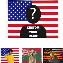 1pc Customized American Flag - Add Your Own Image And Text - Face Cutout - Suitable For Birthday, Wedding, Halloween, Christmas, Party, Father's Day, Mother's Day, Valentine's Day, Easter, Home Decor, Anniversary, Graduation, Housewarming, Birthday, Sofa, Bed, Car, Tea Room, Bedroom, Living Room, Indoor Home, Outdoor Flag - Can Also Be Used For Custom Tapestry, Garden Flag, Custom Flag - Classic American Flag - View 18