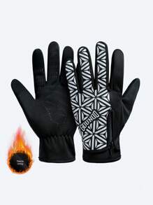 GOUNOD 1 para nowych polarowych rękawiczek rowerowych z zamkiem silikonowym antypoślizgowe rękawiczki do jazdy konnej wodoodporne rękawiczki do sportów narciarskich