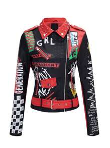 Chaqueta para mujer con estoperoles - Rojo - Ver 3