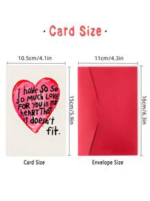 Charming 'I Love You' Greeting Card With Envelope - Perfect For Valentine's Day, Anniversary, Birthday And Proposal