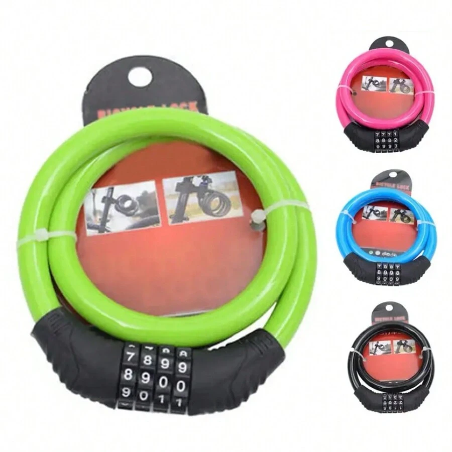 Candado de cadena para bicicleta de montaña con combinación de 4 dígitos, antirrobo de protección para bicicletas, motocicletas y vehículos eléctricos - Multicolor - Ver 1