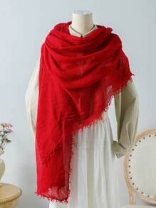 1pc New Solid Color Hairbeard Simple Scarf Women's Multi Color Artistic Leisure Headscarf Daily Vacation Travel Beach Sunscreen Shawl And Festival Gifts - A - View 15