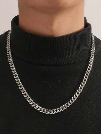 2 件不锈钢 NK 链项链男女通用，百搭嘻哈钛钢毛衣链首饰