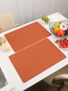 1-4pcs Rectangular Simple Multicolor PU Leather Placemats, Washable, Easy To Clean, Wipe-Clean, Anti-Slip, Heat Resistant, For Dining Table, Holiday, Wedding, Party, Festival Decor - Multicolor - View 14