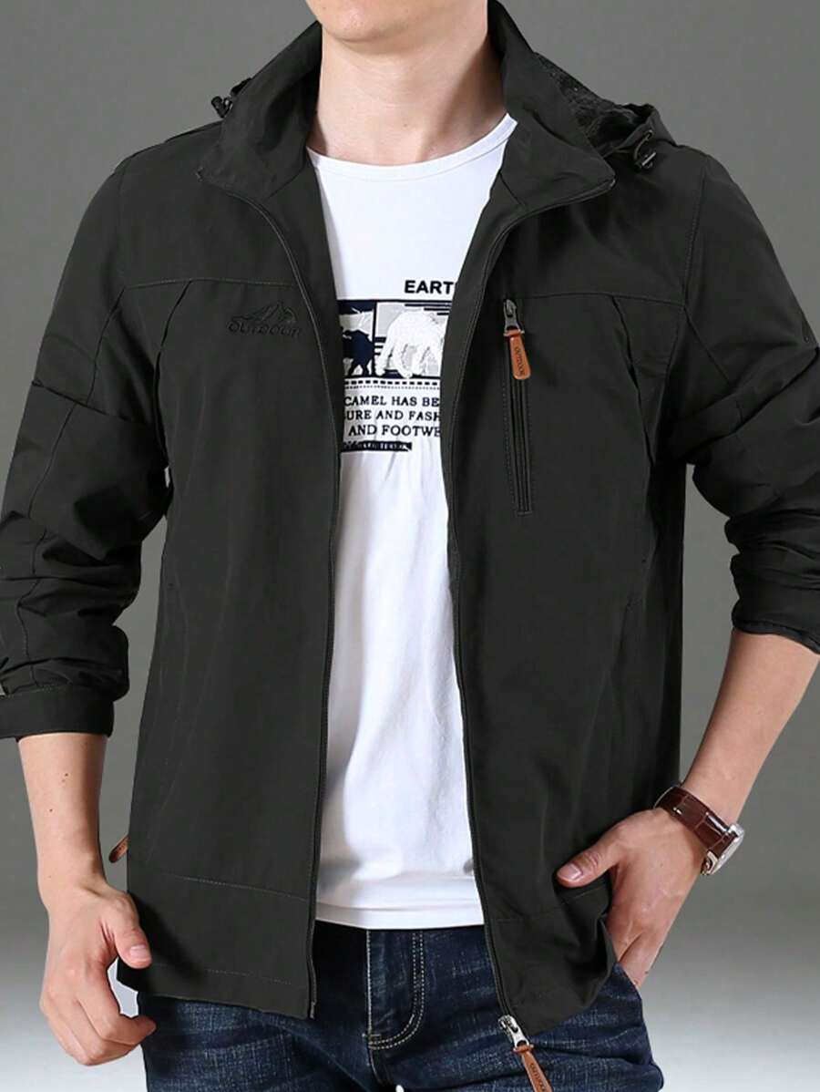 Men's Windproof And Waterproof Jacket - Negro - Ver 1