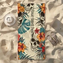 Multiple Sizes Are Available For Selection, With A Separate Packaging Featuring Beach Towels With Patterns Of Flowers And Skulls. It Has Strong Water Absorption And Is Lightweight, Making It Perfect For Outdoor Sports Use. This Classic Custom Beach Towel Can Be Customized With Text To Express Desire Or Love, Making It The Perfect Gift For Family And Friends.