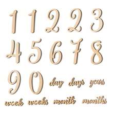 A Set Of 19pcs Baby Milestone Numbers Wooden Milestones Newborn Photography Prop Wooden Milestone Monthly Card Baby Shower Easter Gifts Things For Girls/Boys
