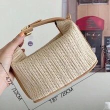 Straw Crossbody Bag - Màu be - Xem 4