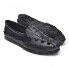 Men's Genuine Leather Moccasins For Everyday Use - 107黑色 - 查看 1