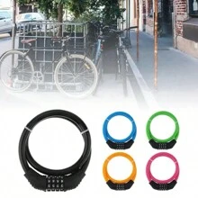 Candado de cadena para bicicleta de montaña con combinación de 4 dígitos, antirrobo de protección para bicicletas, motocicletas y vehículos eléctricos - Multicolor - Ver 6