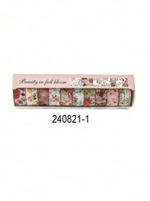 10 Rolls Of Vintage Bright Floral Pattern Washi Tape Set - Beautiful DIY Decorative Self-Adhesive Strips For Scrapbook Diary Decoration Washi Tape, Handmade Gifts For Friends Back To School