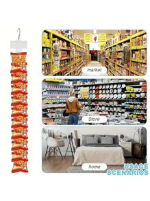 4/6/10 peças, Faixa de plástico para pendurar em exposição de supermercado - Ganchos e clipes para produtos, incluindo ganchos, suprimentos de compras
