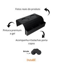 Kit 2 Cup Holder Tray With Control Holder Mat For Sofa Armrest Black - Black - View 3