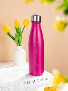 1 cană personalizată din oțel inoxidabil, cană personalizată din oțel inoxidabil 304 cu strat dublu izolată în vid, cană portabilă cu text din sticlă de apă sport personalizată pentru birou, cadou de petrecere, cadou de sărbători, cadou de Ziua Îndrăgostiților pentru soție, soț, echipament de camping și drumeții