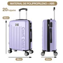 Maleta de viaje rígida de 20 pulgadas para llevar a bordo, equipaje de mano con 4 ruedas y candado integrado, variedad de colores - Negro - Ver 11