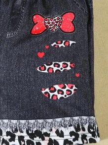 Girls Summer Short Sleeve Outfit, Printed T-Shirt And Shorts Set, Toddler Young Girl Casual Lightweight Top And 5-Inch Pants - Multicolor - View 7