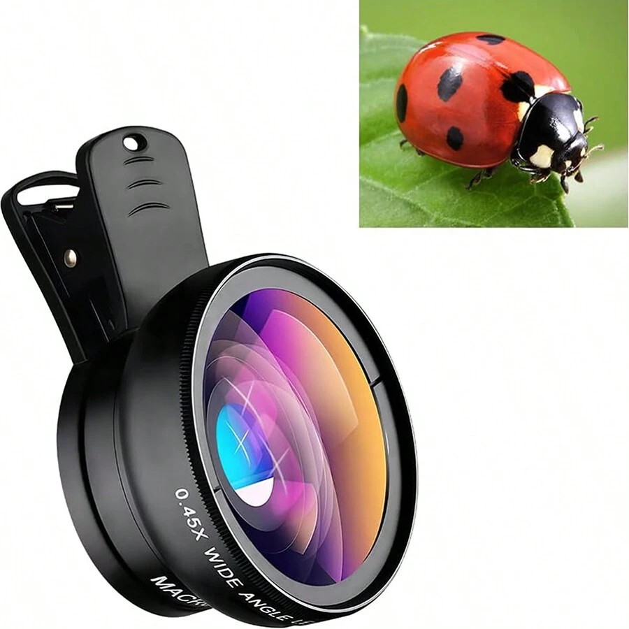 Belifou Smartphone Photography Professional Lens 12.5x Macro Lens 0.45x Wide Angle Lens Lens Accessories For IPhone  Galaxy And Android Phones - Black - View 1