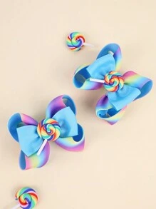 2 pièces Pinces à cheveux colorées en forme de nœud pour filles, accessoires en forme de sucette en tissu, jolies barrettes pour les meilleures amies, cadeaux d'automne et d'hiver