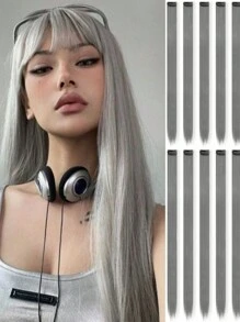 10入組彩色假髮,女士髮飾,彩色直髮剪裁每日派對服裝假髮,女孩cosplay假髮,y2k風格時尚派對,聖誕新年女性禮物