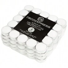 Deco Express Tealight Candles Multipack Of 100 Burning Time 4 Hours Tea Lights - White - View 1