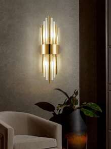 1PC Black Crystal Stainless Steel Indoor Wall Sconce For Living Room, Bedroom, Hallway, Stairwell And Other Home Decorations, LED Modern Outdoor Wall Sconce.