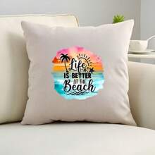 1pc/2pcs/3pcs Mixed Color Vinyl Hot Print Transfer For DIY T-Shirts, Sweatshirts, Women's Wear - "Better Life At The Beach" Graphic Heat Transfer Stickers - Easy To Stick Decals For Clothing Decoration