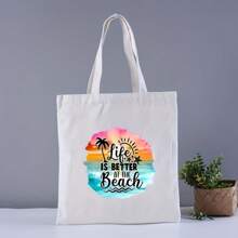 1pc/2pcs/3pcs Mixed Color Vinyl Hot Print Transfer For DIY T-Shirts, Sweatshirts, Women's Wear - "Better Life At The Beach" Graphic Heat Transfer Stickers - Easy To Stick Decals For Clothing Decoration