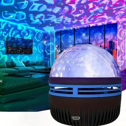 浪漫极光投影灯，LED 北极光和海浪投影仪，带遥控 RGB 灯光效果，适用于卧室、游戏室、家庭影院、天花板、节日派对装饰的发光投影