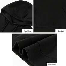 Popular Hoodie Oversized Hoodie Graphic Hoodies Women Sweatshirts Cute Hoodies Women Clothing Pullover Hoodie - Black - View 4