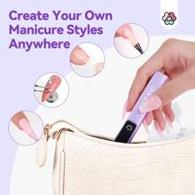SAVILAND Handheld U V Light For Gel Nails: Magnetic Stand & 10S Flash Cure Mini Nail Light 3-Timer Modes Portable LED Nail Lamp Nail Dryer Cordless Gel Lamp LCD Screen Home DIY Manicure Purple - 紫色 - 查看 8