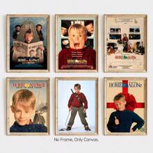 1/6Pcs Home Alone - Movie Posters Wall Arts - 90's Movie Posters - Canvas Wall Decorate - Home Alone Movie Poster For Living Room Bedroom Decor Gifts Birthday Graduation