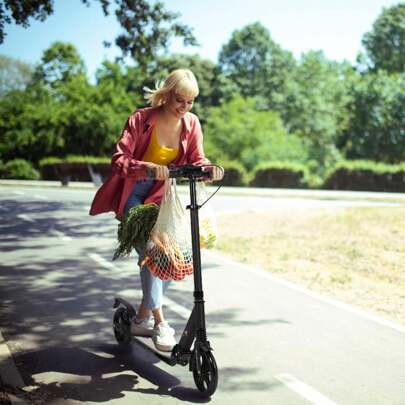 Kick Scooter For , 200mm Big Wheels Scooter For Adults With Disc Brakes, Adult Scooter With Carry Strap And Double Shock Absorption, Foldable Scooters For Teenagers15