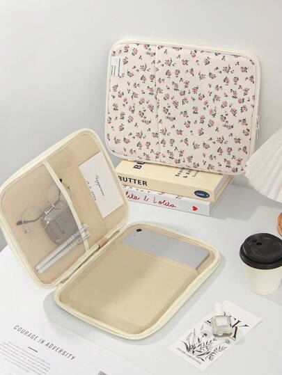 1 件可爱清新碎花双层电脑包内胆包11英寸电脑包13英寸电脑包Ipad包电脑包旅行收纳电脑包多隔层电脑手提包返校季礼物返校季礼物