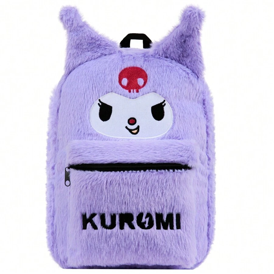 Hello Kitty Fluffy Backpack Cute Plush Kawaii Rucksack Travel Fashion Daypack Bag Anime Gift - Purple - View 1