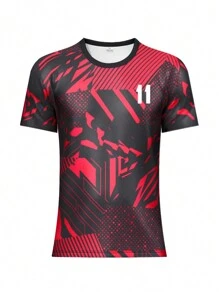 Men & Teenage Boys' Football Sports Sweatshirt & Casual Outdoor Sports Top, Suitable For Football Training And Daily Casual Wear - Red - View 2