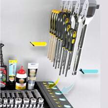 Power Tool Organizer Wall Mount, Heavy Duty Garage Tool Organizer And Storage Rack, 2-Layer/4-Layer Metal Tool Organizer For Garage Workshop - 黑色 - 查看 10