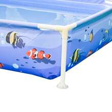 4ft X 13in Swimming Pool, Square Above Ground Frame Pool For Outdoor Backyard, Blue - Blue - View 3
