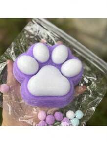 全新粉色猫爪设计减压玩具，柔软可挤压发条玩具，毛绒柔软立方体