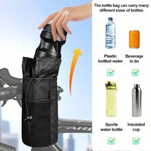 Bolsa aislada porta botellas de agua para bicicleta, Portavasos de bebida para bicicleta, Soporte para botella de agua tipo correa para cuadro de bicicleta sin tornillos, Bolsa de almacenamiento para teléfono móvil de bicicleta con correa para el hombro, Adecuado para viajes y trayectos