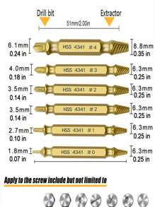 Broken Head Screw Extractor Screws Sliding Teeth Extraction Damaged Screw Demolition Tool Driver Double Head Broken Wire Extractor Broken Screw Remover