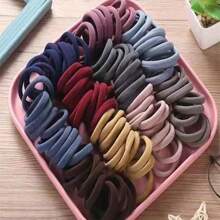 100 pezzi di elastici per capelli nei colori Morandi, scrunchie semplici ad alta elasticità per code di cavallo, chignon, non danneggiano i capelli, adatti per uso quotidiano, bagno, casa e pendolarismo