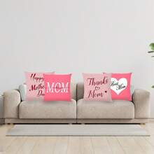 4pcs Valentine's Day Love Linen Pillow Case - Pink - View 7