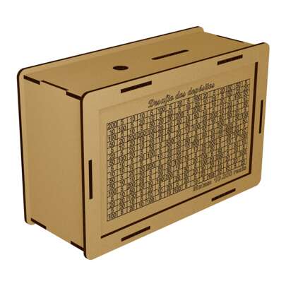 Caixa Cofre Decorativo em Mdf Cru Desafio  10 Mil Caixa de Dinheiro !!