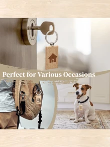 1/3/5 portachiavi in legno personalizzati, 26 lettere, fiori e logo personalizzati, accessori fai-da-te per ciondoli, borse, portafogli, cellulari, regali per animali domestici, uomini, donne, bambini, zaini, regali di San Valentino, Festa del papà, inizio scuola e altre occasioni speciali. Disponibili in incisione, paillettes, acciaio inossidabile, vintage, casual, unisex, hipster, Old Money, stile unico, personalizzato, idea regalo perfetta per lui, idea regalo perfetta per lei, fidanzato, fidanzata, famiglia, amici, nonni, bambini, anniversario, compleanno, matrimonio, laurea, regalo di inaugurazione casa