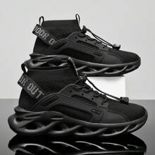 Men's Casual Fashion Sporty Hiking Shoes, Height Increasing Non-Slip Slip-On Sneakers