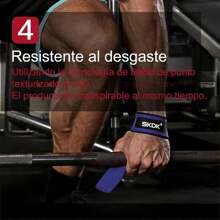 SKDK Correas de levantamiento de silicona antideslizante ,Straps Para Gym, Levantamiento de Pesas,muñequeras gym straps para gym mujer, hombres, levantamiento de pesas, culturismo, Xfit, entrenamiento de fuerza - Azul - Ver 7