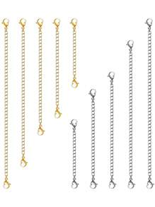 5pcs/Set Adjustable Chain, 5 Lengths, DIY Jewelry Making Accessories For Bracelet, Necklace, Unisex