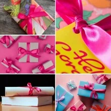5 Rollos Liston Satinado Para Rosas Eternas Moños Navidad Regalos Decoraciones Manualidades 110 Metros 5 Piezas De 4 Cm Color Morado Rojo Rosa Dorado Beige Durazno Fiucsa Verde W5899 FUCSIA - Rosa Fucsia - Ver 5